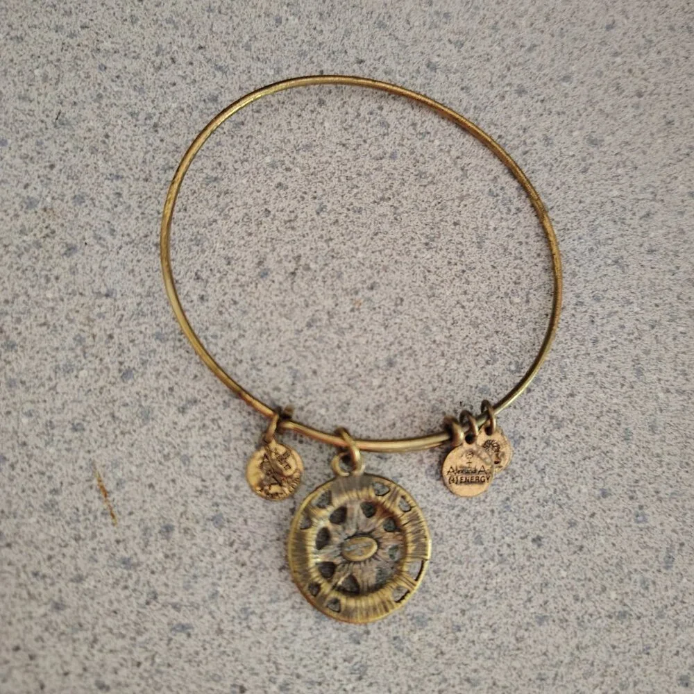 Alex and Ani Compass Gold Charm Bracelet Bangle 158